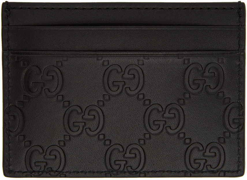 Gucci Black Leather GG Card Holder