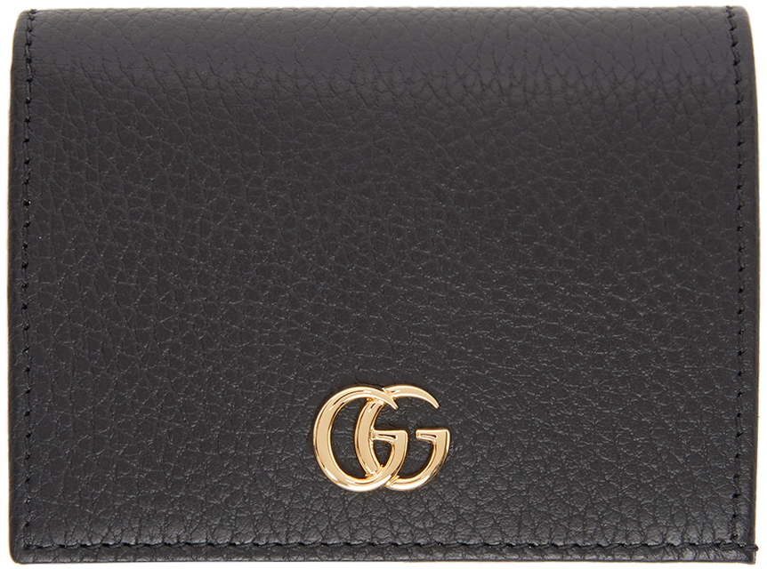 Gucci Black Small GG Marmont Card Case Wallet