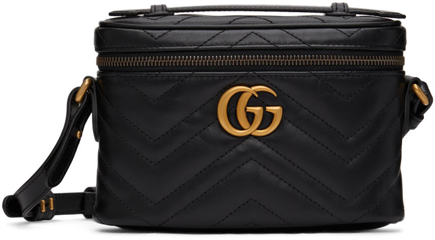 Gucci Black Mini Marmont Top Handle Bag