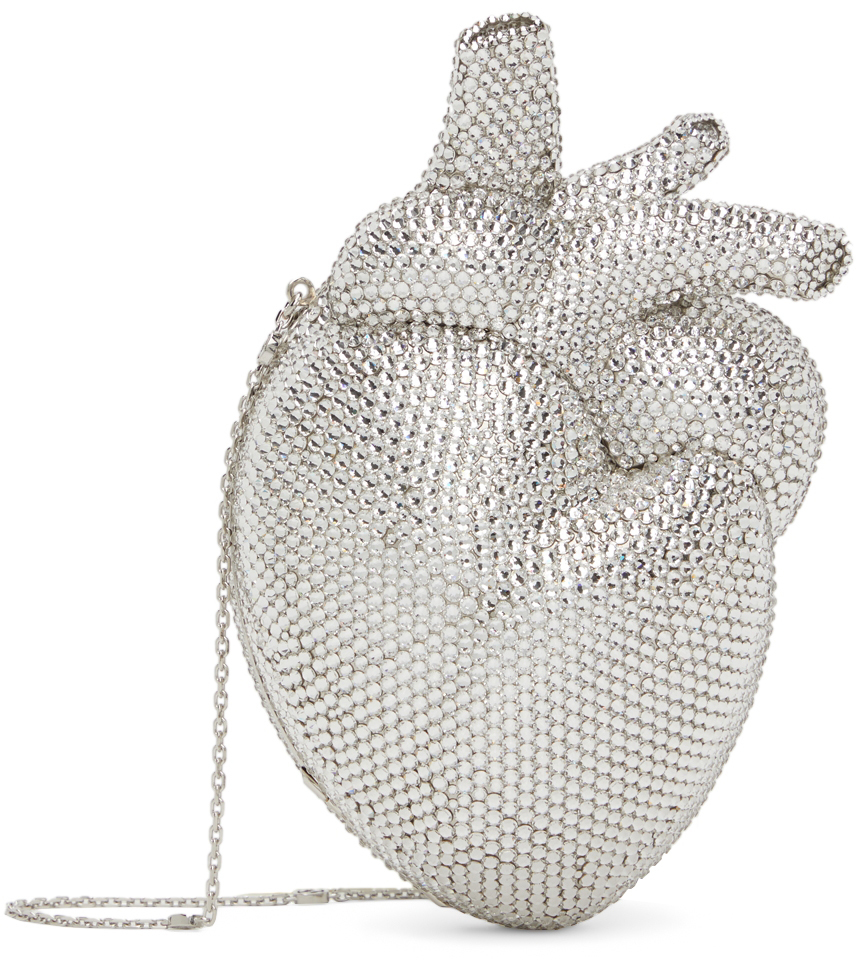 Gucci Silver Broadway Heart-Shaped Shoulder Bag
