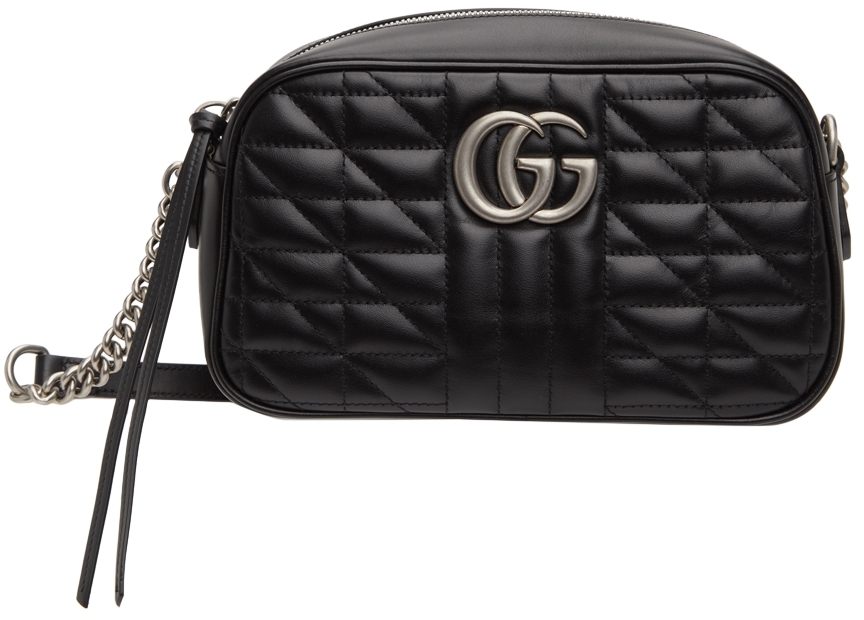 Gucci Black Small GG Marmont 2.0 Shoulder Bag