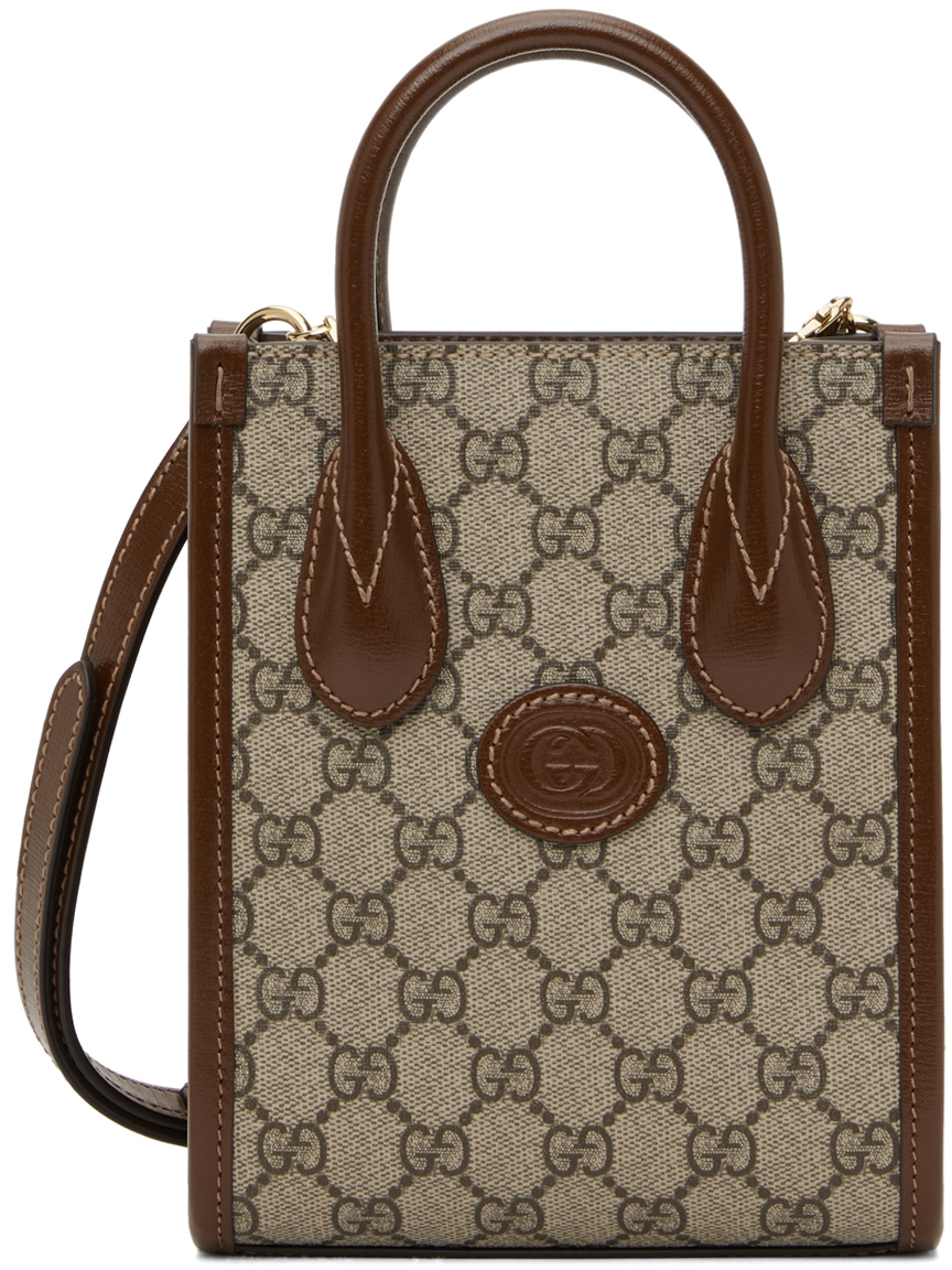 Gucci Mini Bag with Interlocking G, Beige, GG Canvas