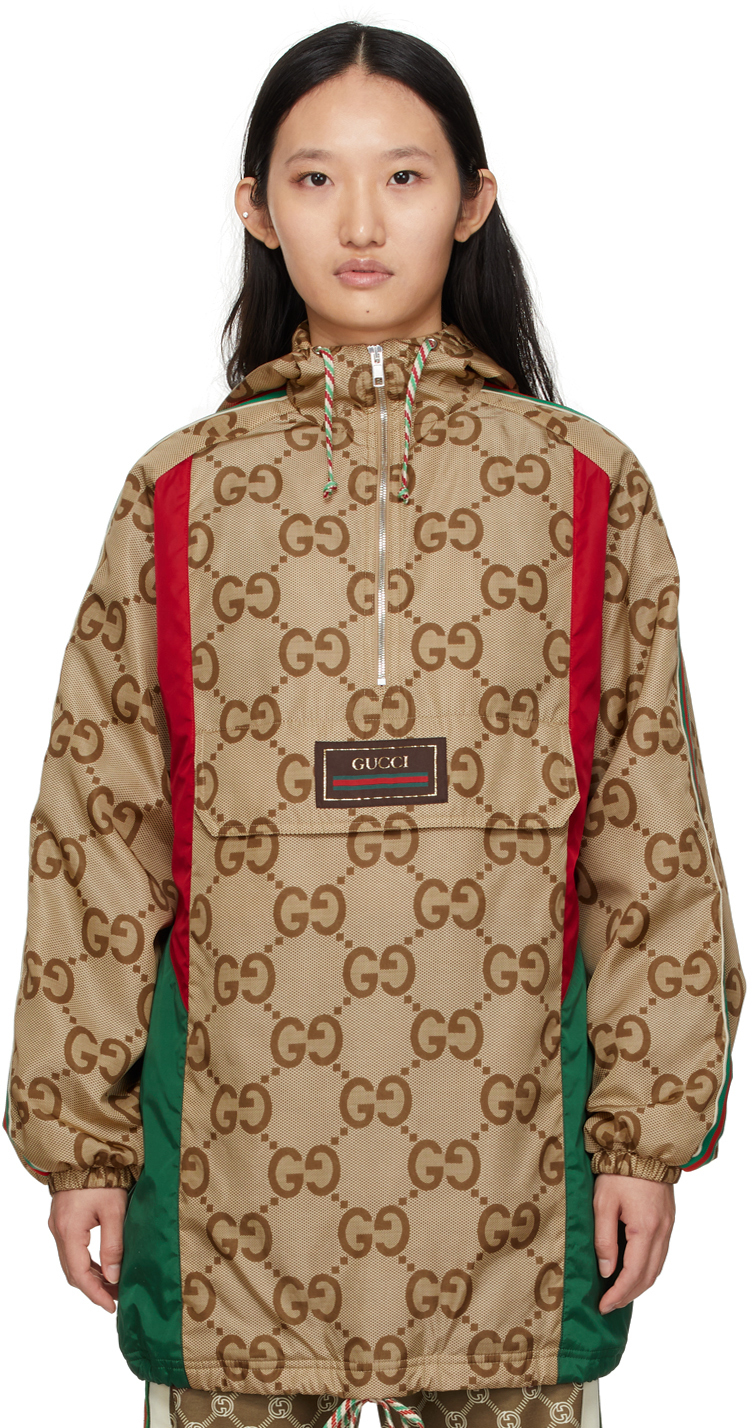 Gucci Brown Lunar New Year 'Gucci Tiger' Jumbo GG Jacket