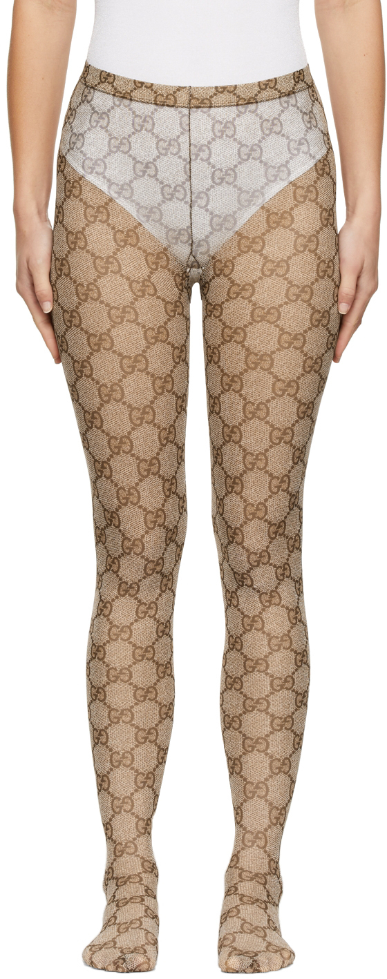 Gucci Gg Supreme Tights - Woman Socks Black S