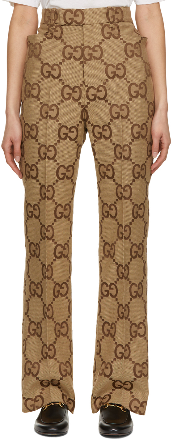 Brown 'GG' Canvas Trousers