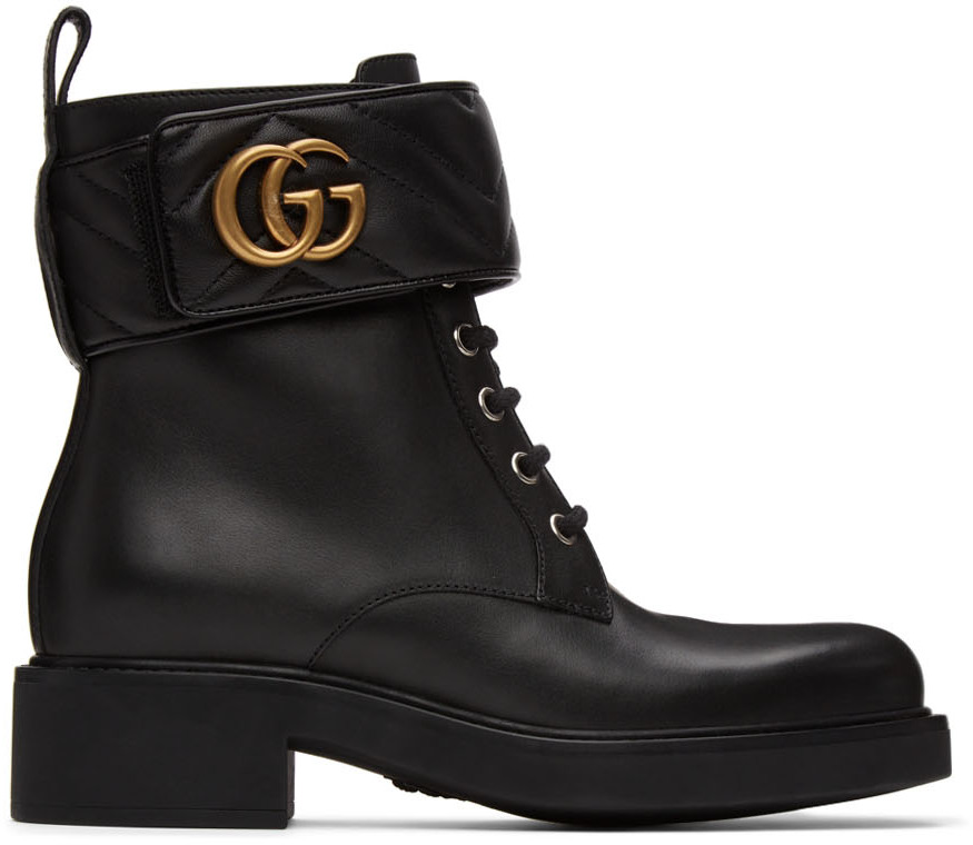 Gucci: Black Marmont Ankle Boots | SSENSE