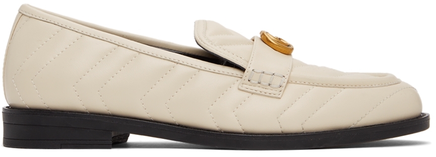 Gucci White Double G Loafers