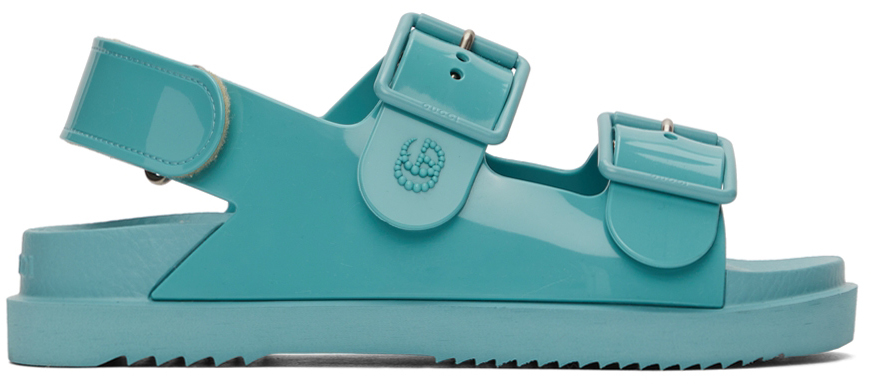 Gucci Blue Mini GG Flat Sandals