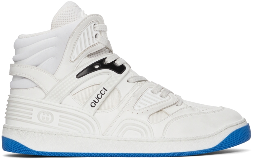 Gucci White Basket High-Top Sneakers