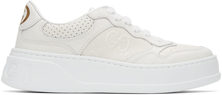 Gucci: White GG Embossed Low Sneakers | SSENSE