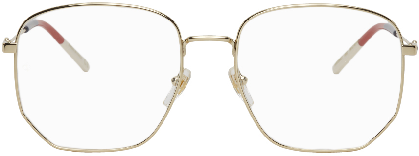 Gold Rounded Square Glasses