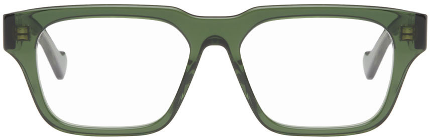 Gucci Green Rectangular Glasses In 003 Green