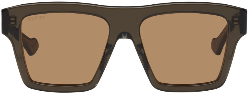 Gucci Brown Transparent Acetate Sunglasses