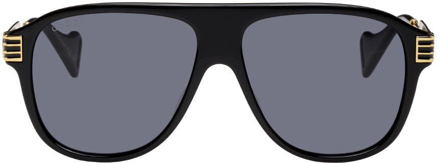 gucci sunglasses black and gold