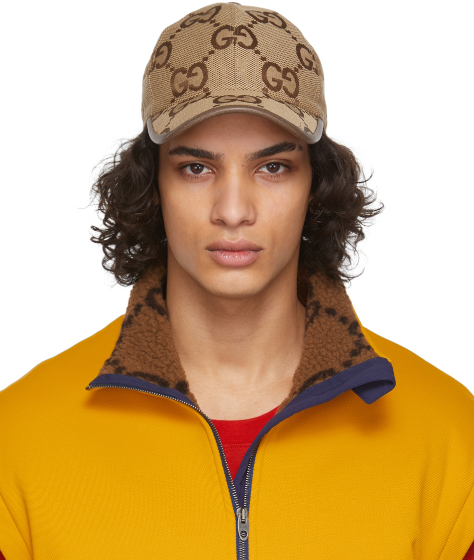 Gucci: Beige & Brown Jumbo GG Canvas Baseball Cap | SSENSE