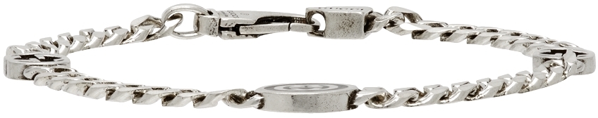 Silver & Black Interlocking G Bracelet Ssense Uomo Accessori Gioielli Bracciali 