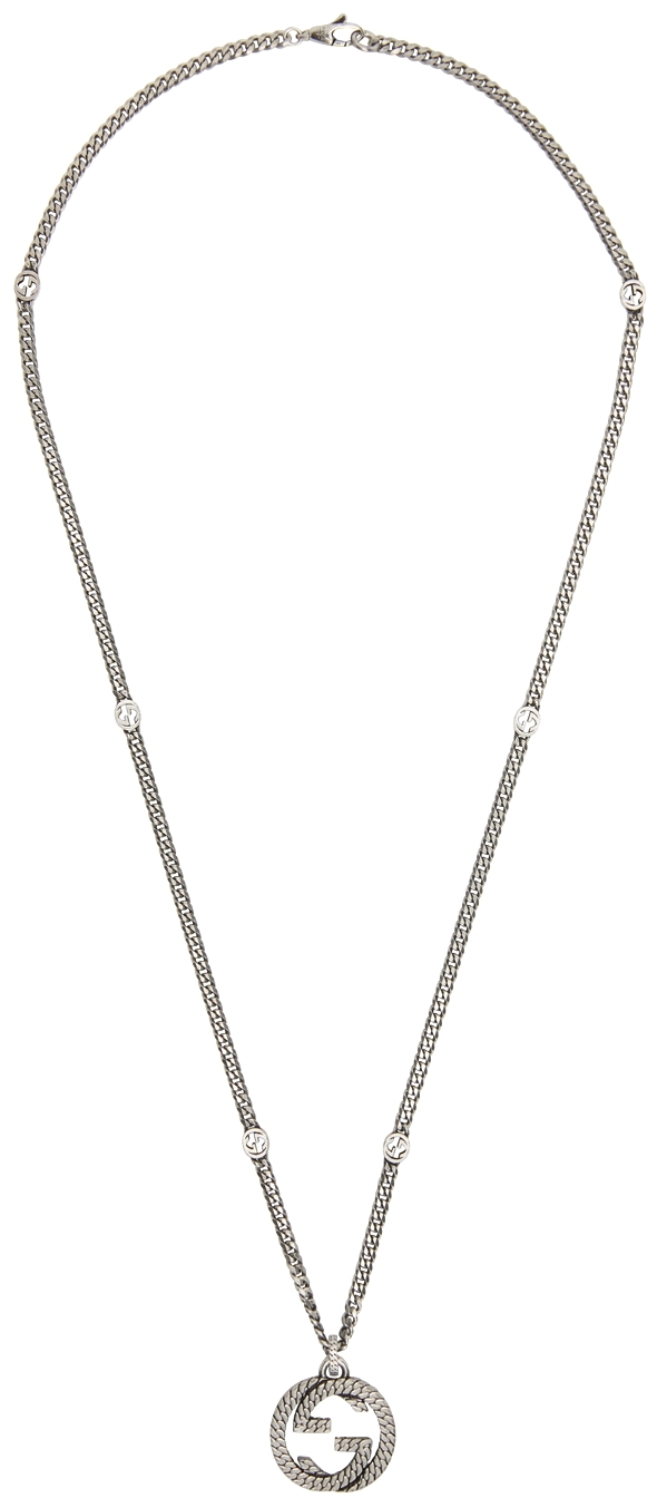 Silver Interlocking G Necklace