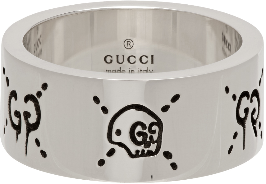 Gucci: Silver 'GucciGhost' Ring | SSENSE