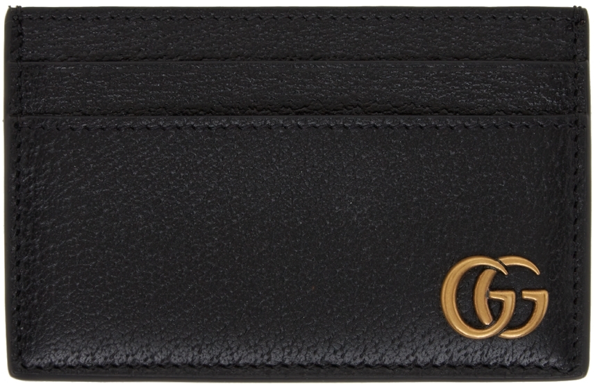 Black Leather Courier Card Holder Ssense Uomo Accessori Borse Portafogli e portamonete Portacarte 