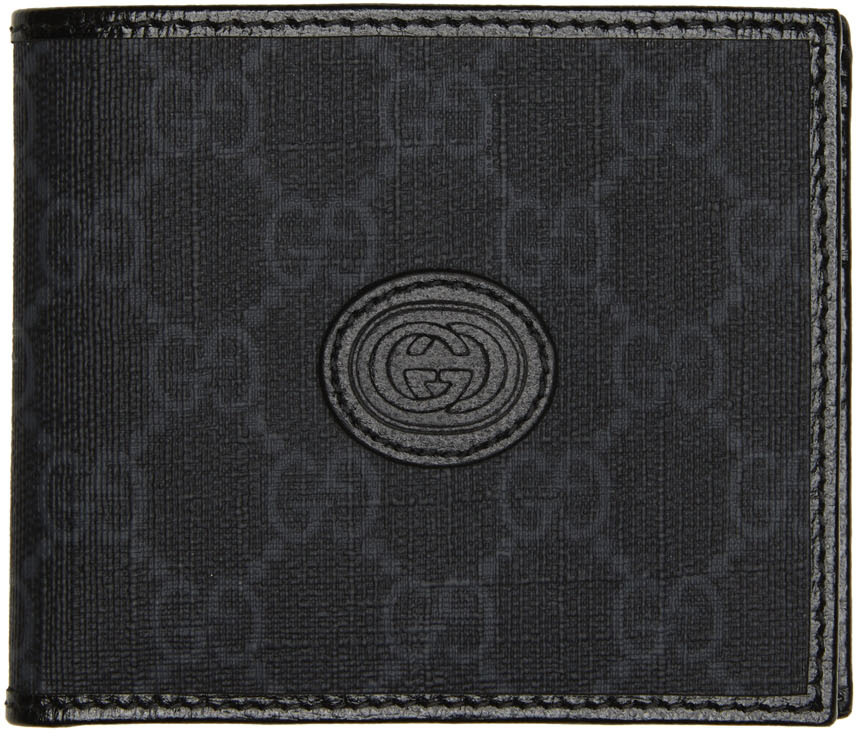 Gucci: Black Retro Interlocking G Wallet | SSENSE