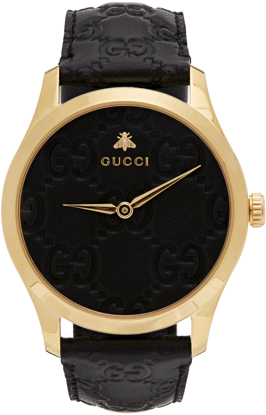 Gucci Black & Gold G-Timeless GG Watch