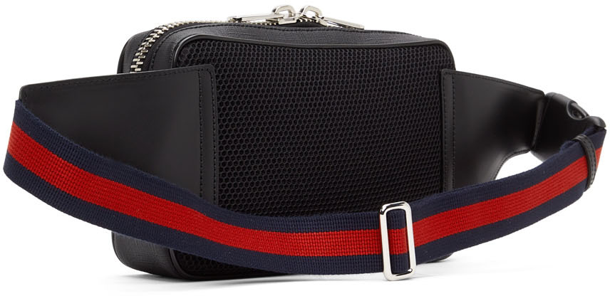 Gucci Belt Bag Soft GG Supreme Web Strap Black Red in Leather with  Silver-tone - US