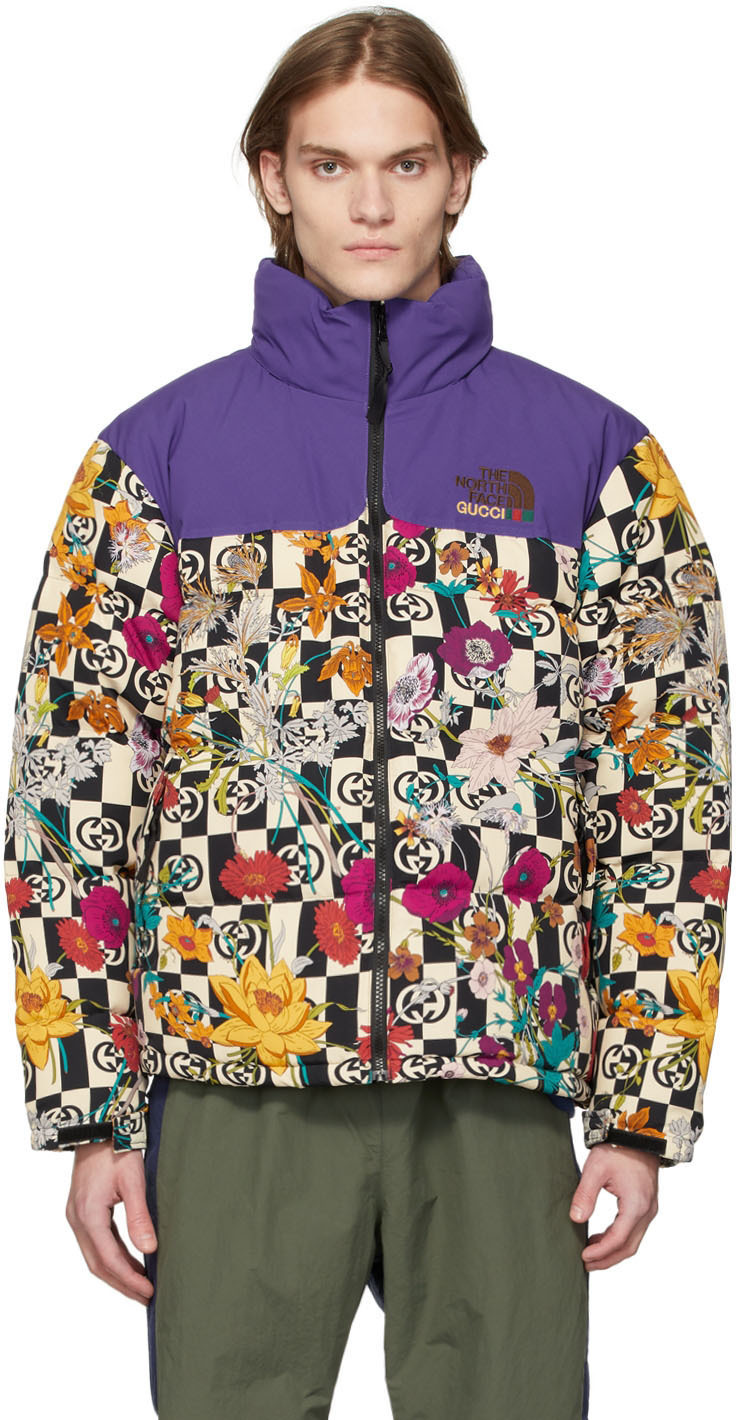Gucci: Multicolor The North Face Edition Down Floral Jacket | SSENSE