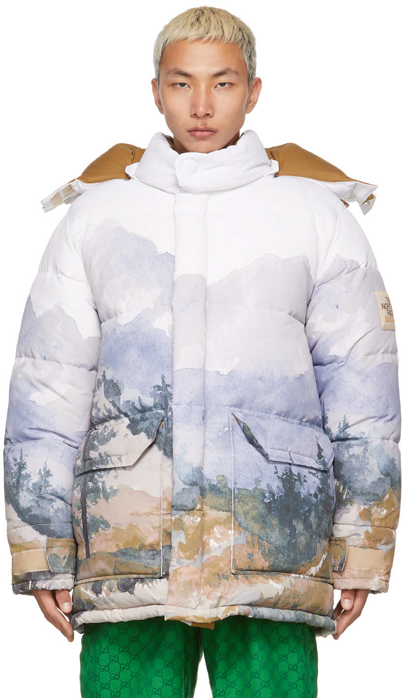 Gucci: Multicolor The North Face Edition Down Jacket | SSENSE Canada