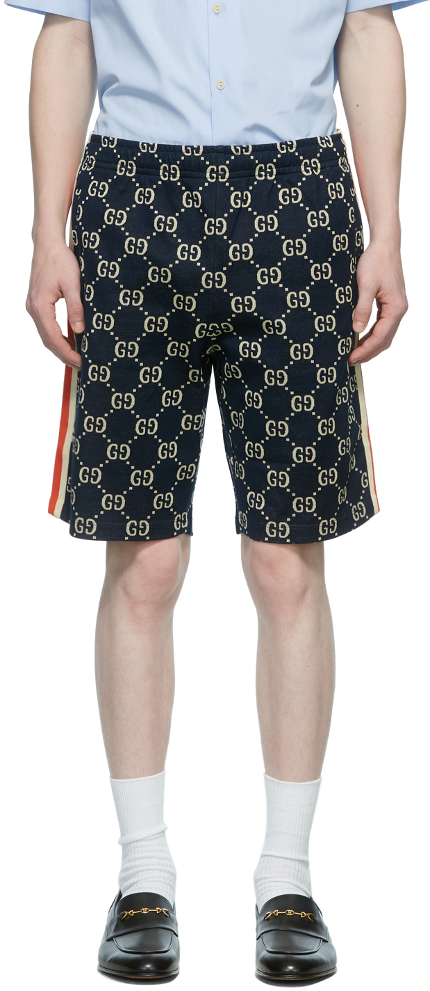 glemme straf renovere Gucci: Navy GG Jacquard Shorts | SSENSE