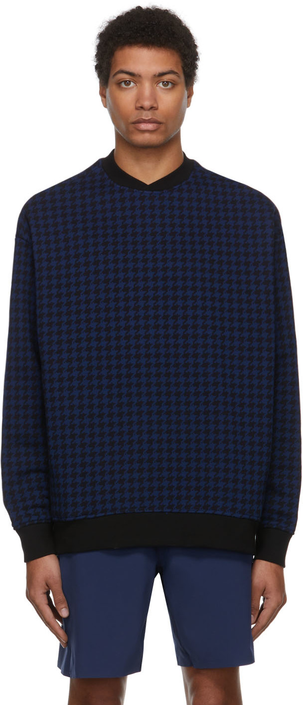 adidas x IVY PARK: Black & Blue Allover Print Sweatshirt | SSENSE