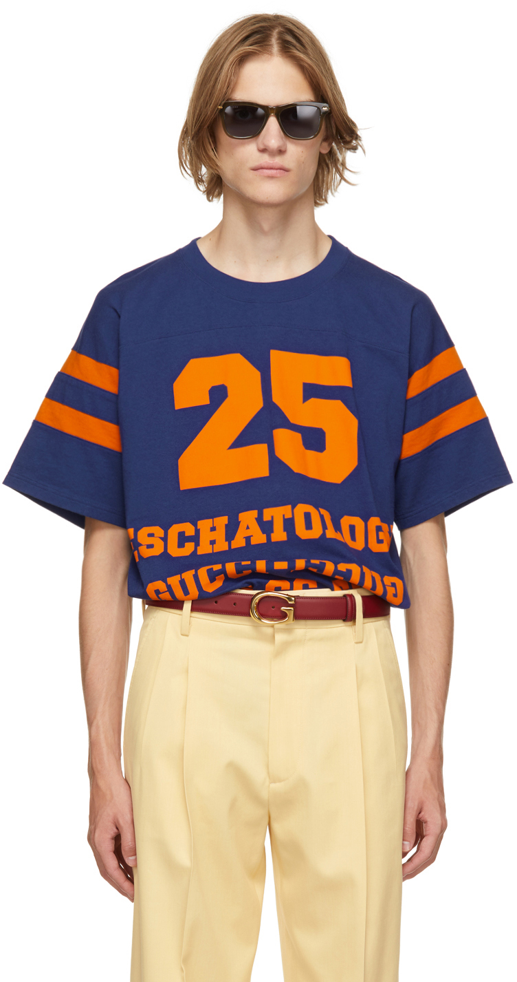 Gucci: Blue '25 Gucci Eschatology & Blind Love 1921' T-Shirt