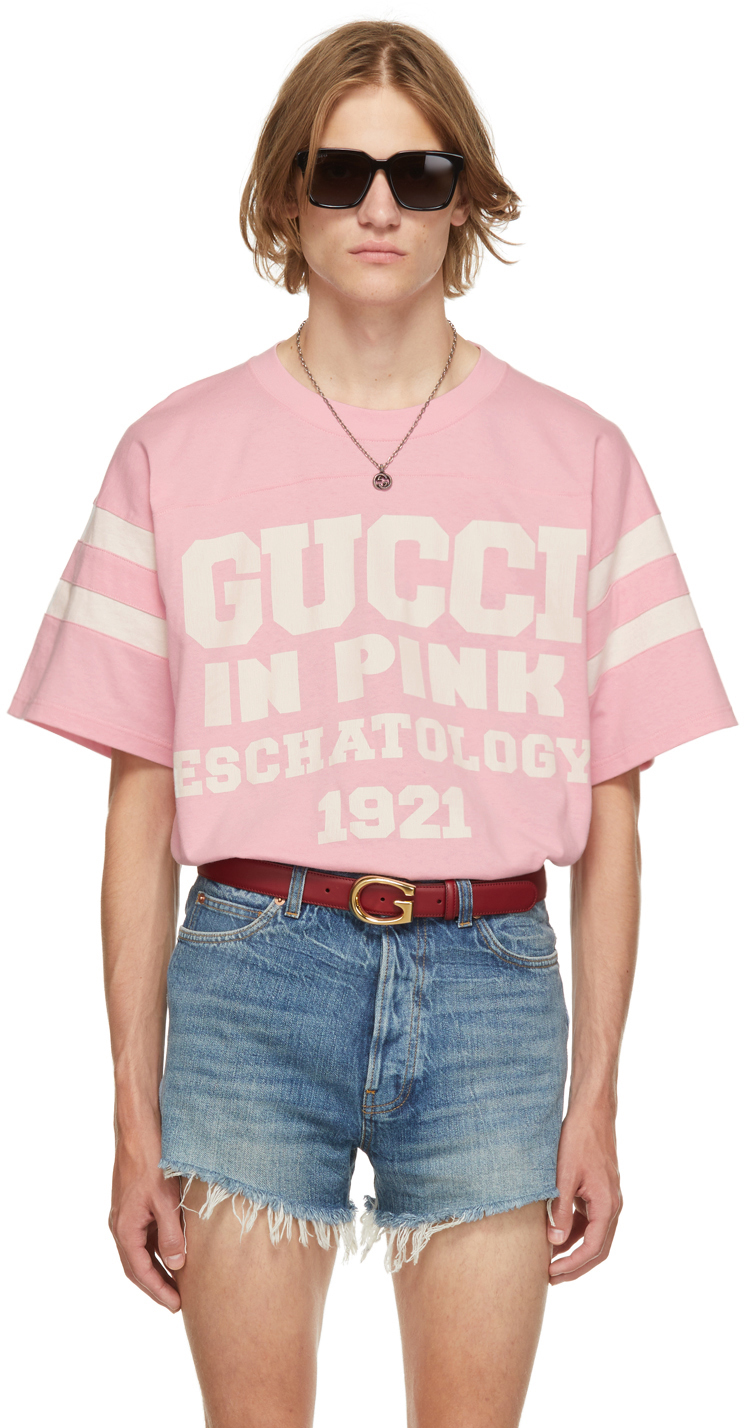 gucci in pink shirt