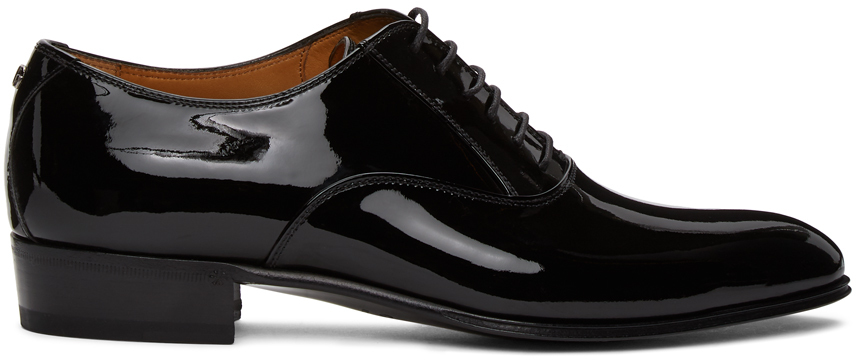 Gucci Vernice Patent-leather Derby Shoes In 1000 Black