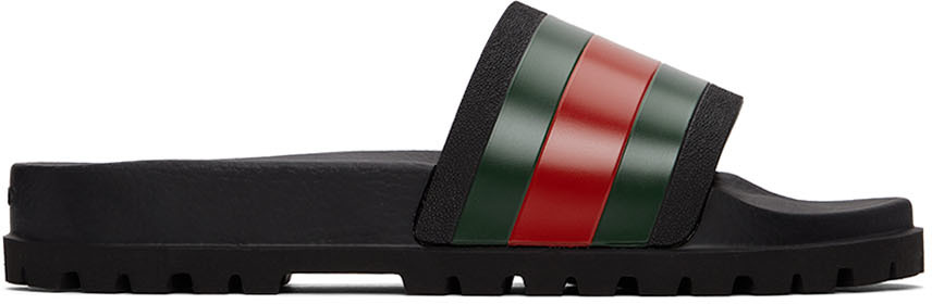 Gucci Off-White Rubber Logo Slide Sandals Size 42 Gucci