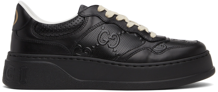 Gucci Black GG Embossed Sneakers