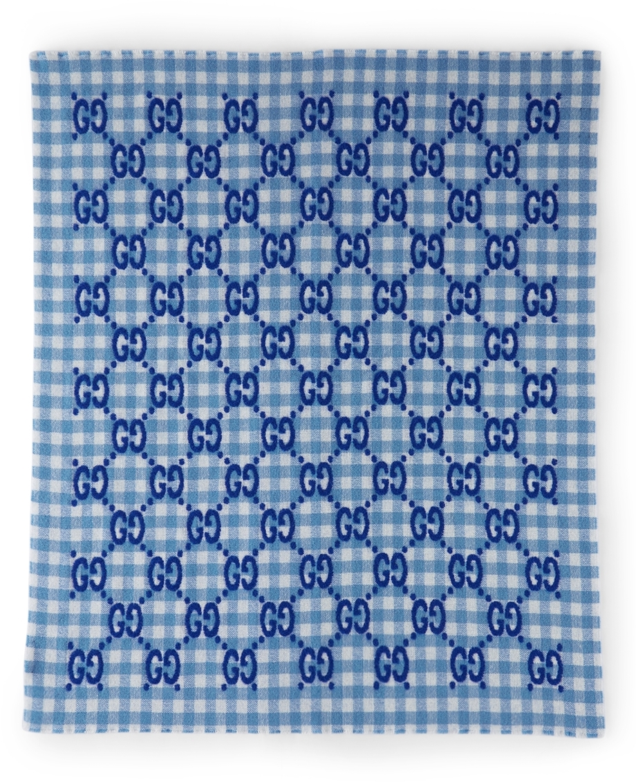 GUCCI BABY BLUE GG CHECK BLANKET