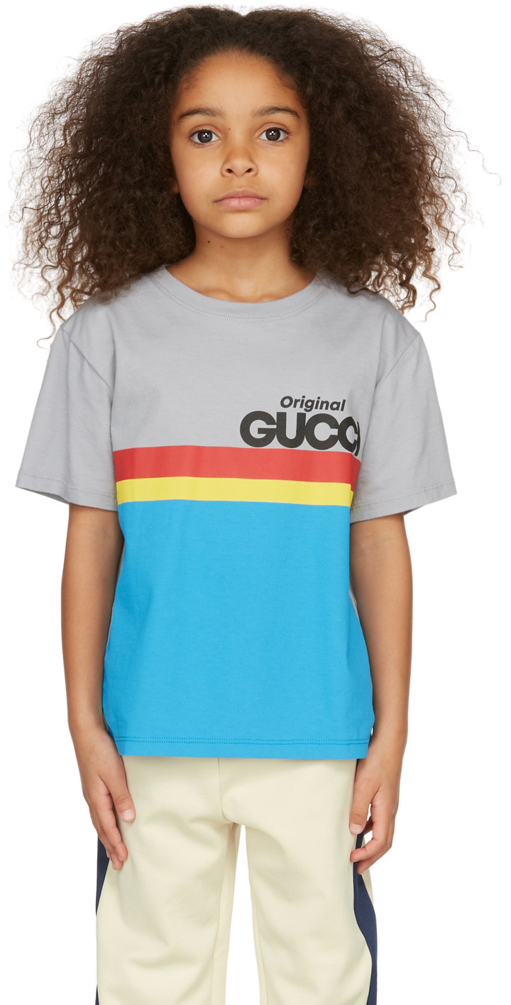 キッズ｜グレー＆ブルー Original Gucci Tシャツ