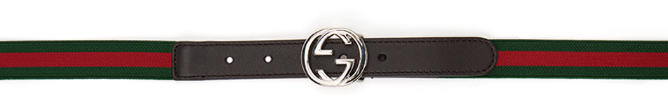 Kids Green & Red GG Web Belt Ssense Accessori Cinture e bretelle Cinture 