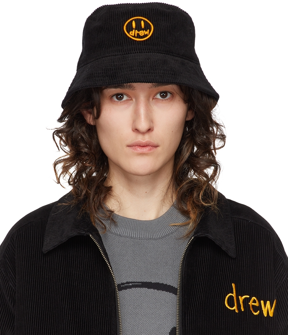 drew house: SSENSE Canada Exclusive Black Painted Mascot Bucket Hat | SSENSE