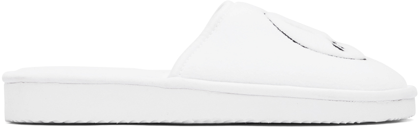 drew house SSENSE Exclusive White Painted Mascot Slippers