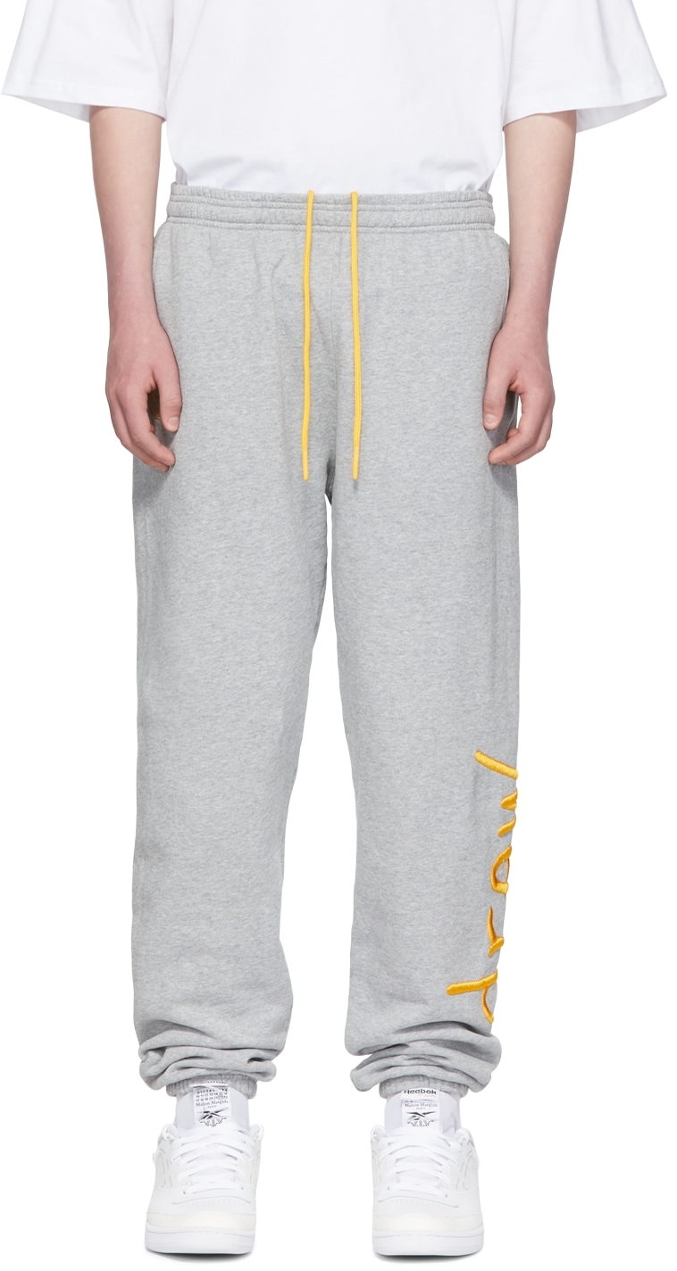 Drew House Ssense Exclusive Gray Scribble Lounge Pants In Heather Grey