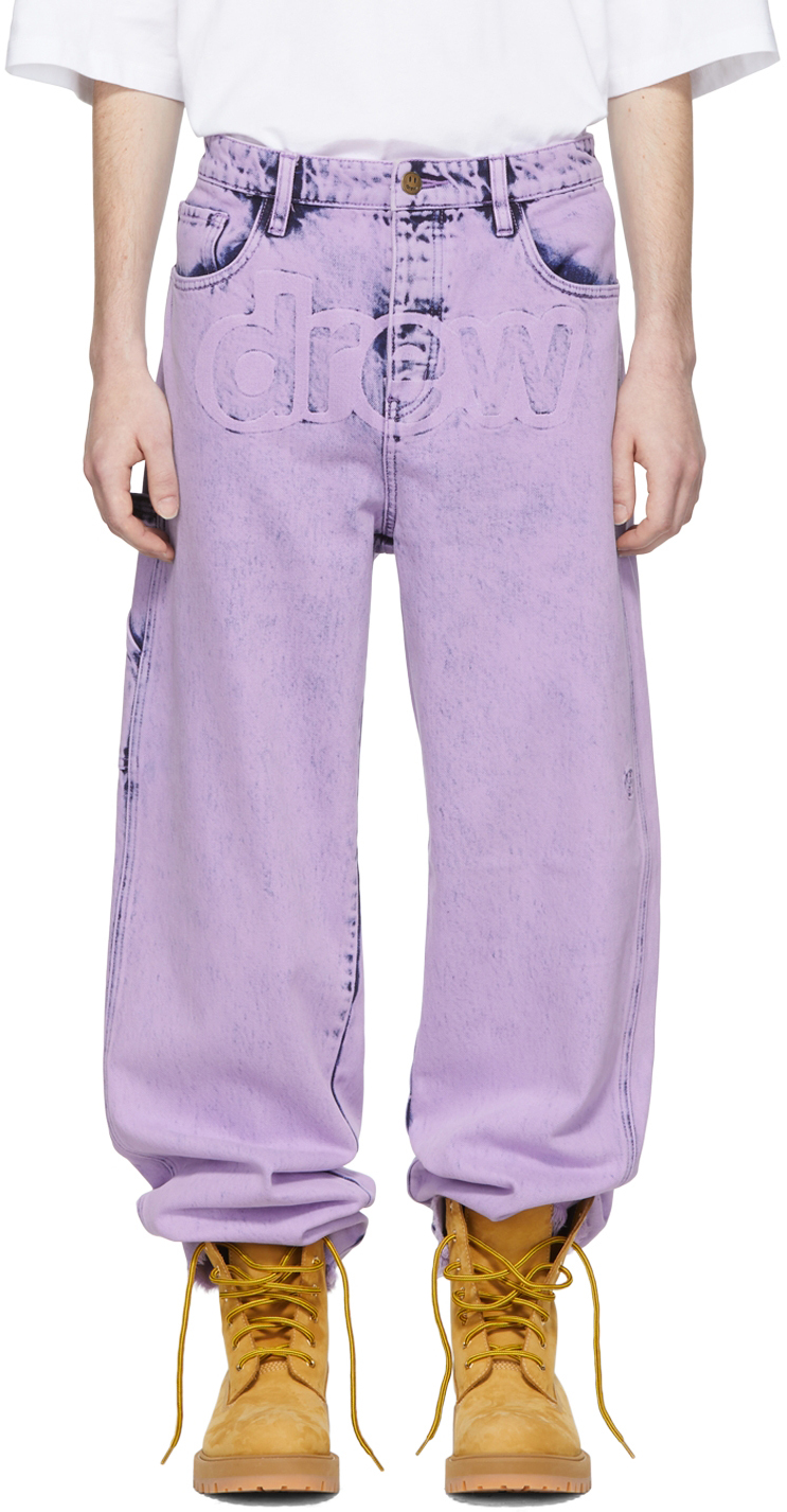 drew house SSENSE Exclusive Purple Secret Carpenter Jeans