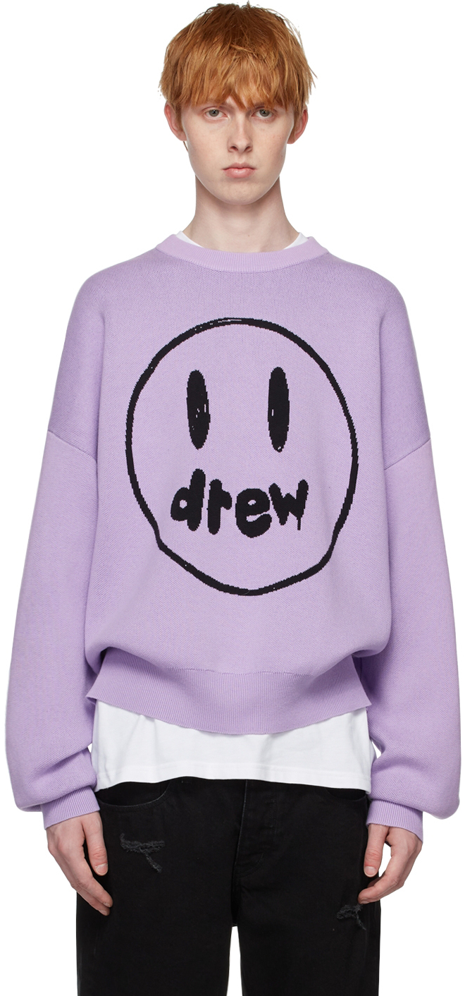 Drew House Ssense Exclusive Purple Painted Mascot Sweater In Lavender