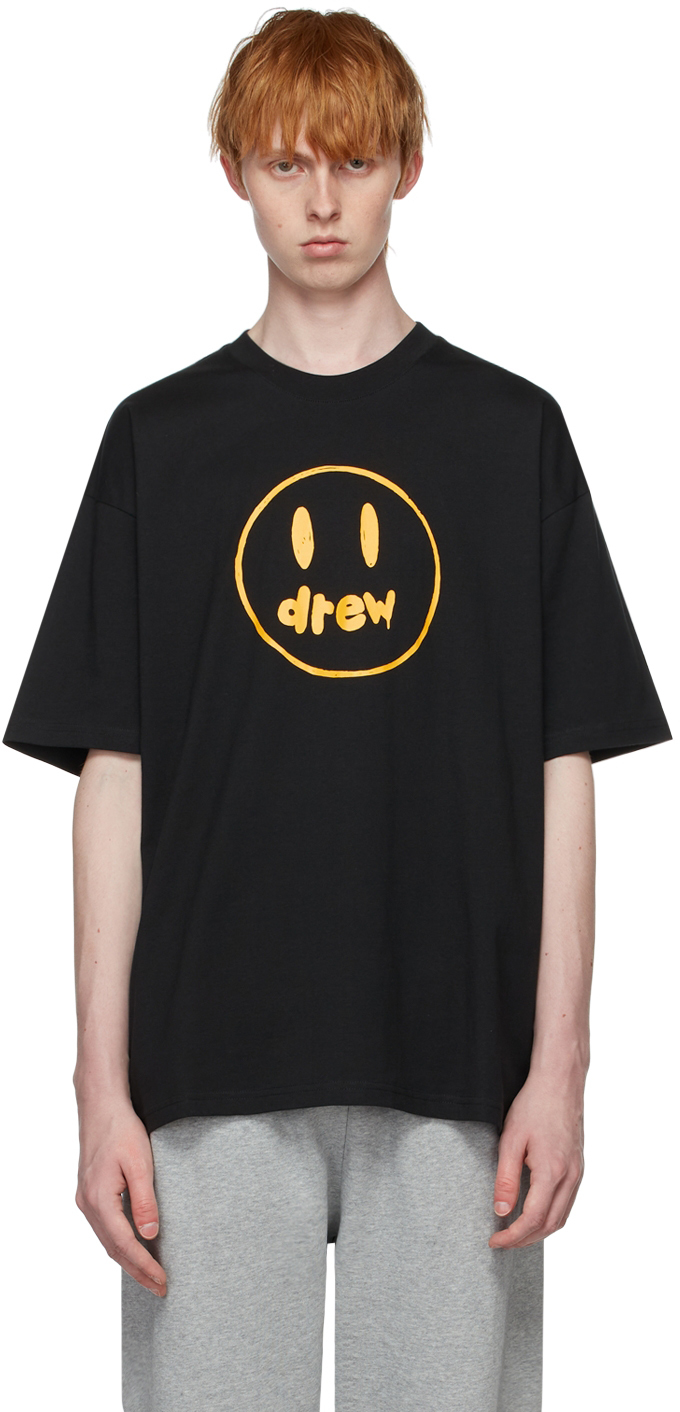 drew house: SSENSE Exclusive Black Painted Mascot T-Shirt | SSENSE