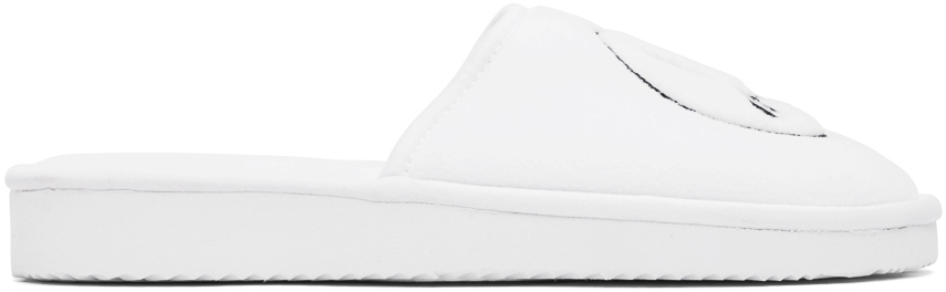 Drew House Ssense Exclusive White Painted Mascot Slippers In All White