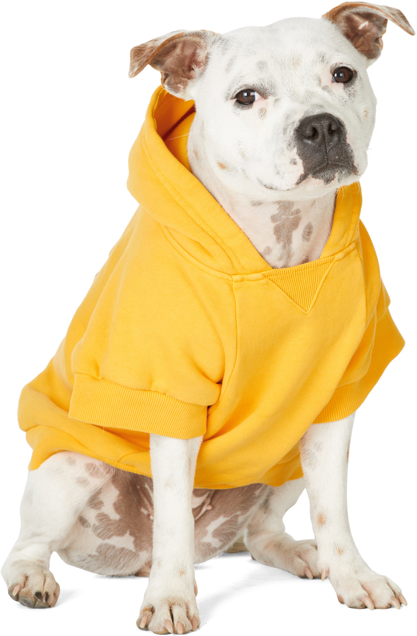 DREW HOUSE SSENSE EXCLUSIVE YELLOW PAINTED MASCOT HOODIE