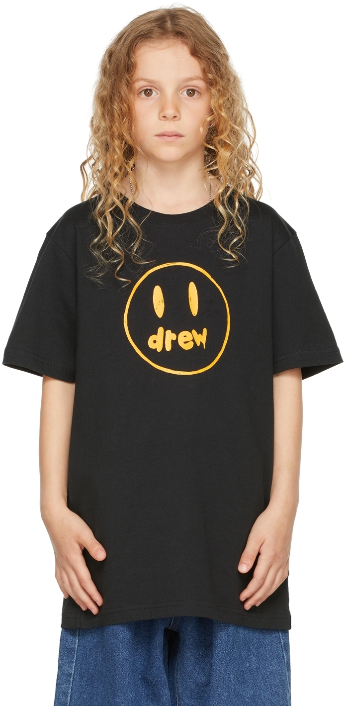 Drew House Ssense Exclusive Kids Black Painted Mascot T-shirt