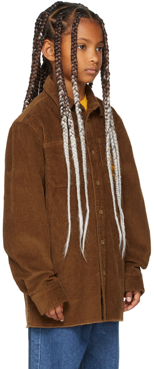 DREW HOUSE SSENSE EXCLUSIVE KIDS BROWN PAINTED MASCOT SHIRT 