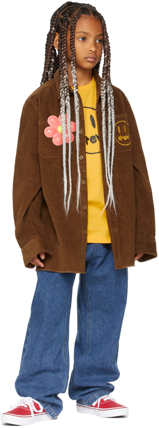 DREW HOUSE SSENSE EXCLUSIVE KIDS BROWN PAINTED MASCOT SHIRT 