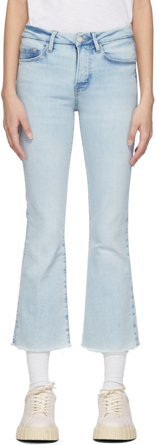 Jean 'Le Crop Mini Boot' bleu Frame en 
